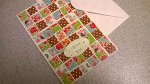 Patchwork Greetings Card - finished card and envelope