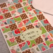 Patchwork Greetings Card - finished card with an envelope