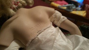 Identifying a Porcelain Doll - back of doll