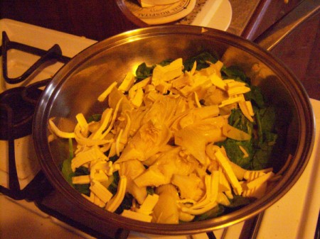 Spinach Artichoke in pan