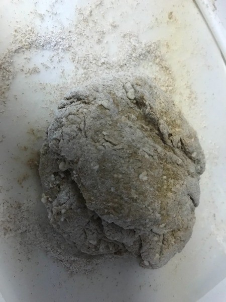 dough turned out on floured board