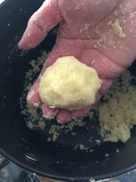 forming balls of Mung Bean