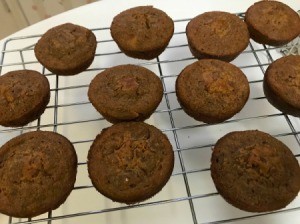 Bran Muffins cooling on rack