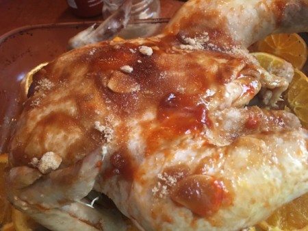 baked sauce on chicken