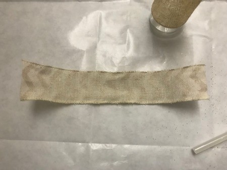 Upcycled Vase from Pepper Grinder - cut a piece of ribbon to make a bow