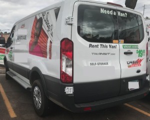 A U-Haul rental van for moving.