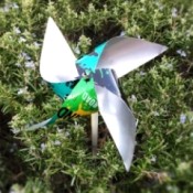 Aluminum Can Pinwheel - pinwheel in the garden
