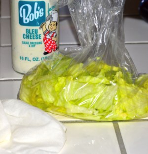 A bag of dried lettuce.