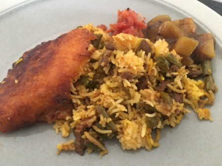 on dinner plate