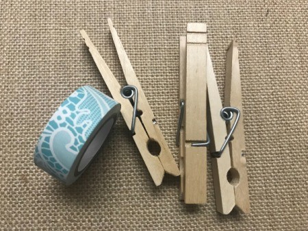 Clothespin and Wood Picture Frame