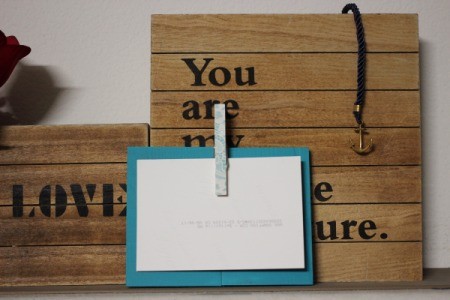 Clothespin and Wood Picture Frame