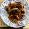Japanese Style Beef and Onions on plate