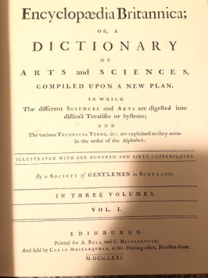 A title page from the Encyclopedia Britannica Dictionary of Arts and Sciences.