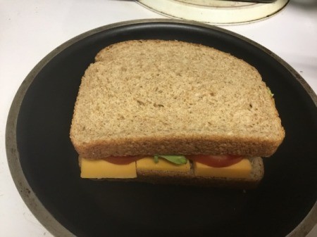 sandwich in pan