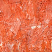 Particle board painted redish-Orange.