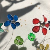 Painted Wire Flowers and Clover - allow to dry for at least 15 minutes