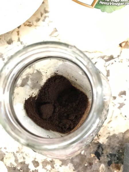 Succulent Planter and DIY Wood Stain - grounds broken up