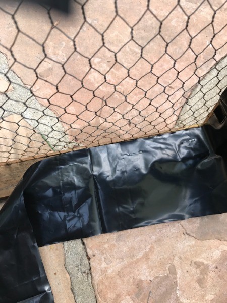 Succulent Planter and DIY Wood Stain cut sheeting to fit edges of box