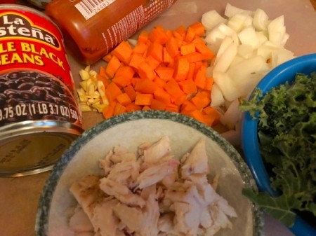 Kale and Black Bean Soup ingredients