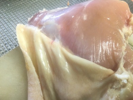 removing skin and fat from chicken