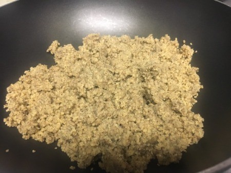 walnuts added to pan