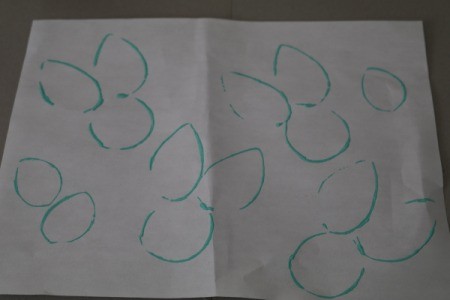 Easter Bunny and Egg Silhouette Stamps - stamps on paper