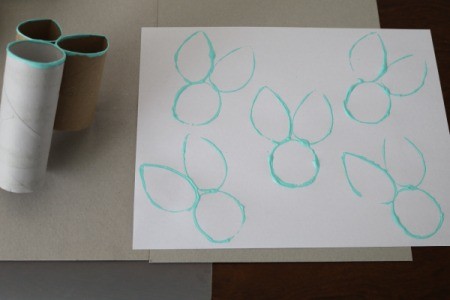 Easter Bunny and Egg Silhouette Stamps - stamped images