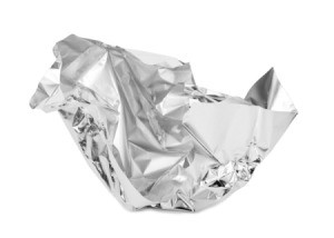 Crumpled piece of Aluminum Foil.