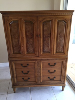 Value of a J.L. Metz Wardrobe Dresser - tall cabinet with two top doors and six drawers below