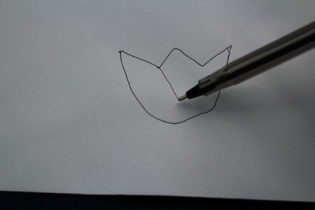 Tulip Art for Kids - draw a line from the bottom point of the W to the bottom of the U, curving to make the petal