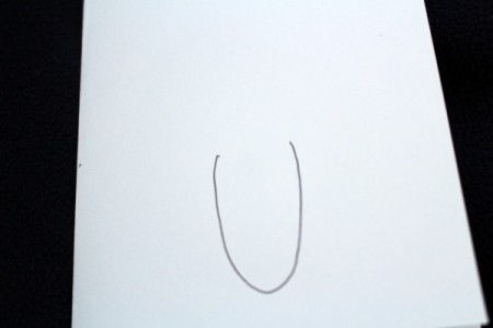 Tulip Art for Kids - now draw a long thin U for your flower vase