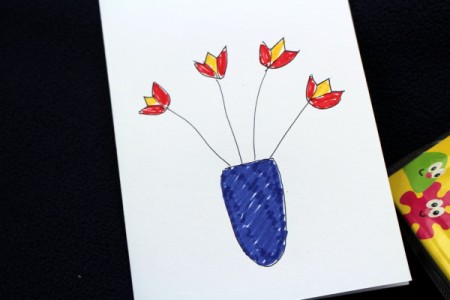 Tulip Art for Kids - color with markers