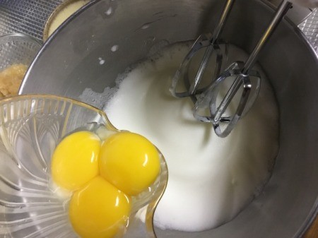 adding egg yolks