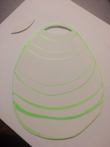 Easter Egg Sun Catcher - cut out the egg and then using an Xacto knife cut out the spaces