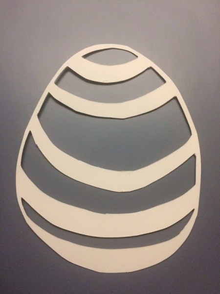 Easter Egg Sun Catcher - spaces cut out of egg