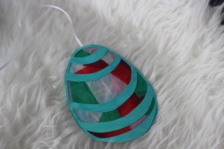 Easter Egg Sun Catcher - add ribbon hanger
