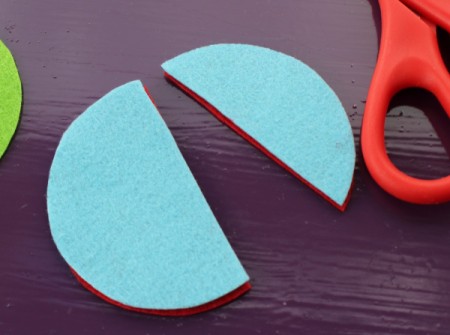 Felt Ear Bud Pod - cut them into 2 pieces just off center