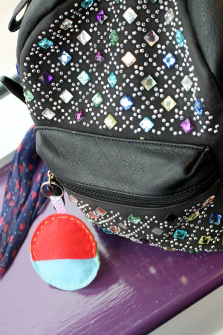 Felt Ear Bud Pod - attach to handbag or back pack