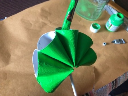 Cardboard Tube Shamrock - paint inside and out