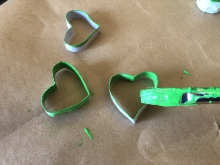 Lucky in Love Card - paint three of the hearts green