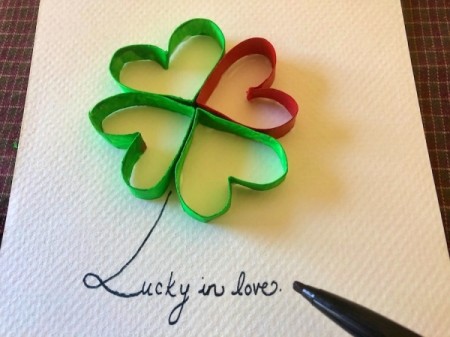 Lucky in Love Card - continue writing the message