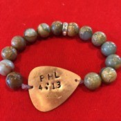 Homemade Jewelry Business
Name Ideas - beaded bracelet with bibical verse on metal teardrop shape
