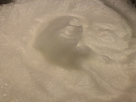 whipped egg whites to form peaks