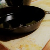 A clean cast iron frying pan.