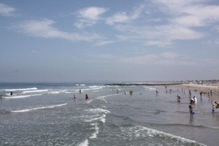 The water and beach at Imperial Beach, CA