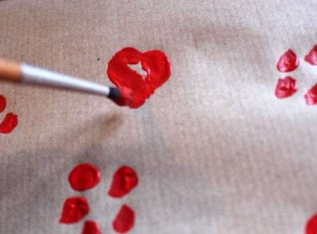 Make Your Own Wrapping Paper - finished heart shape