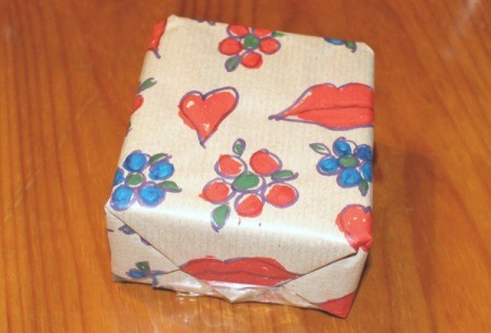 Make Your Own Wrapping Paper - gift wrapped in the paper