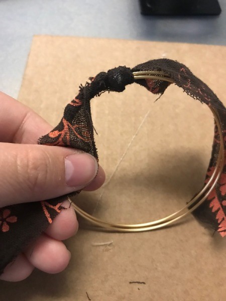 Fabric Wrapped Bracelet - wrapping fabric around wire
