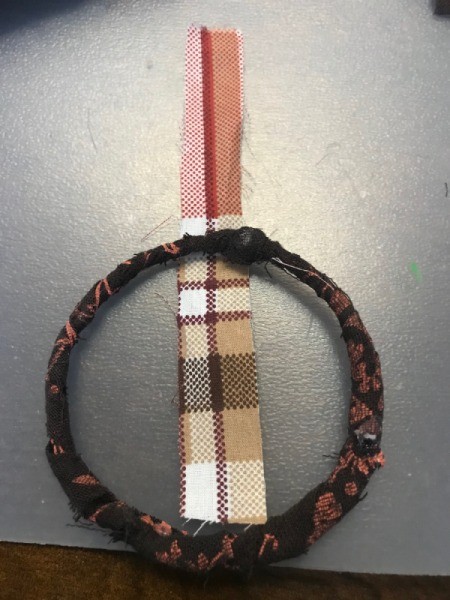 Fabric Wrapped Bracelet - tie the second piece of fabric on over the wire knot