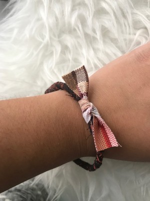 Fabric Wrapped Bracelet - bracelet on wrist